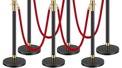 Absperrständer Absperrpfosten Absperrung Personenleitsystem 6 Stk. zur Steuerung von Menschenmengen