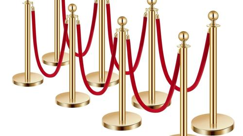 Wegführung Absperrpfosten Absperrung Personenleitsystem 8 Stk. Steuerung Menschenmengen 6 Samtseile