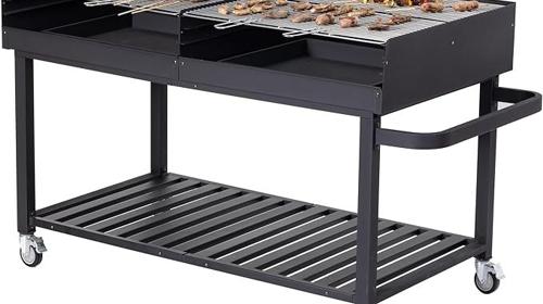 Riesengrill Holzkohlegrillwagen Grillwagen Grill Megagrill Holzkohlegrill 178 x 91 x 102 cm Ablage