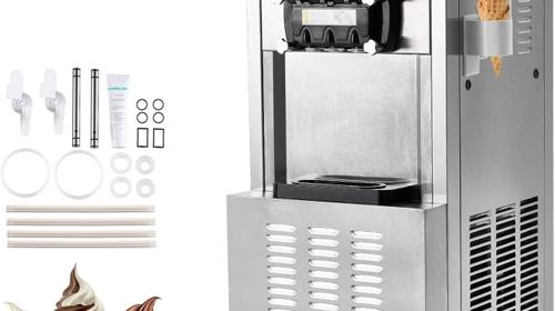 Kommerzielle Eismaschine Softeismaschine 34–44L/h Leistung 1850W freistehend 3 Geschmacksrichtungen