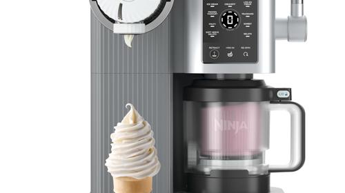 Swirl Eismaschine CREAMi Scoop & Swirl Softeismaschine 2 Behälter 12 Funktionen Eiscreme Softeis