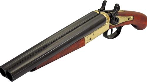 Schrotgewehr Pistole Wyatt Earps USA 1881 Lauf klappbar goldfarben Antik Film Theater Fernsehen