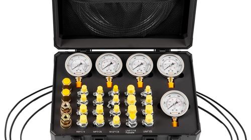 Hydraulikdruck Testkit Hydraulik Messgerät Hydrauliktester 10/60/160/400 / 600 Bar inkl. 5 Messgerät