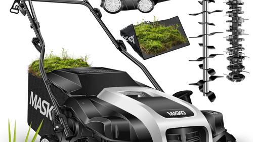 Vertikutierer 2 in 1 Elektro Rasenlüfter 1800 W 40 cm Arbeitsbreite 55 L Fangkorb mit Lüfterwalze