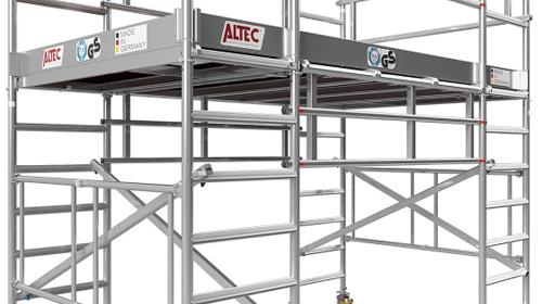 Arbeitsplattform 4 m Arbeitsbühne 5,7 m² Fläche Arbeitshöhe faltbares Raumgerüst Rollbock Alu Gerüst