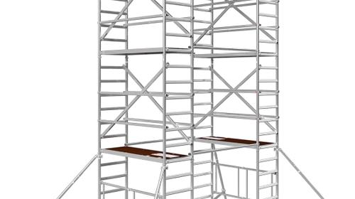 Rollgerüst 8 m Arbeitsbühne 5,7 m² Fläche Arbeitshöhe 8 m Raumgerüst Rollbock Alu Gerüst Rollgerüst