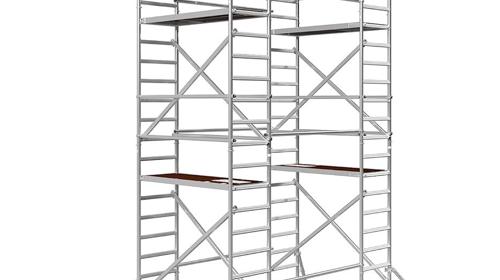 Alugerüst 10 m Rollgerüst Arbeitsbühne 5,7 m² Fläche Arbeitshöhe faltbares Raumgerüst Rollbock Alu