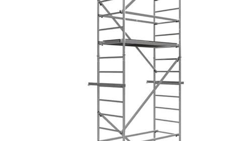 Treppengerüst 9,1 m Arbeitshöhe gebremste Lenkrollen TÜV Traglast 200kg/m² Alu Rollgerüst Baugerüst