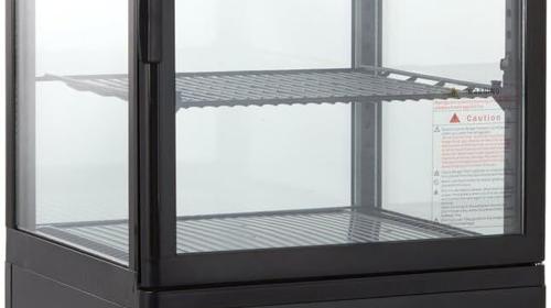 Gastro Kühlvitrine 58 Liter Buffet Vitrine +2 °C bis +6 °C mit LED schwarz  Kühltheke mit Glastür