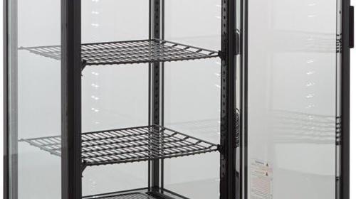 Gastro Kühlvitrine 235 Liter Buffet Vitrine +2 °C bis +6 °C LED schwarz  Kühltheke Glastür & Umluft