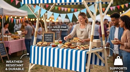 Marktstand Imbisswagen faltbarer Verkaufsstand 150 x 200 cm Kaffeebar UPF50+ Verdeck