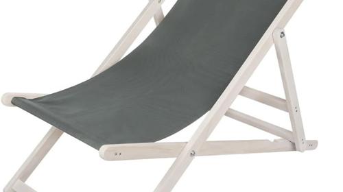 Liegestuhl Strandstuhl Sonnenliege Strandliege klappbar 3-Fach verstellbar Holz Anthrazit