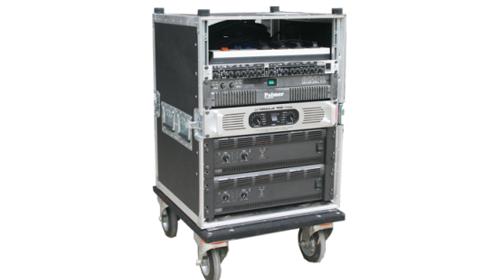 Großes Endstufenrack – Beschallungstechnik, Audiotechnik, Veranstaltungston, Tontechnik