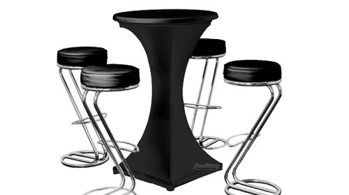 Barhockerset Z schwarz/stretch 4 SET – Bartheke, Mobile Bar, Ausschanktheke, Eventtheke