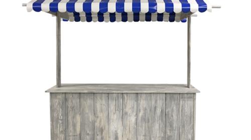 Buffet-Marktstand blau – Bartheke, Mobile Bar, Ausschanktheke, Eventtheke