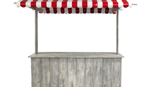 Buffet-Marktstand rot – Bartheke, Mobile Bar, Ausschanktheke, Eventtheke