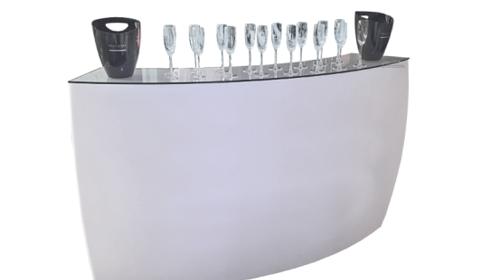 Sektempfangstheke ohne Aufschrift – Bartheke, Mobile Bar, Ausschanktheke, Eventtheke