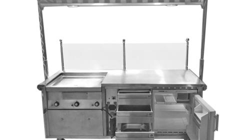 Imbissstand mit Absauge – Bartheke, Mobile Bar, Ausschanktheke, Eventtheke, Cateringzubehör