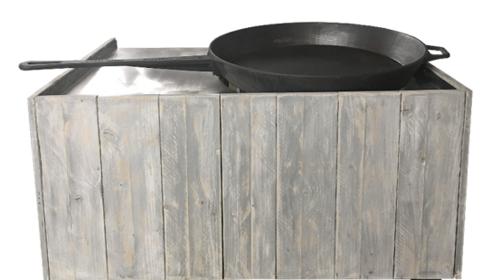 Riesenpfanne Ø 90 cm Gas – Bartheke, Mobile Bar, Ausschanktheke, Eventtheke, Cateringzubehör
