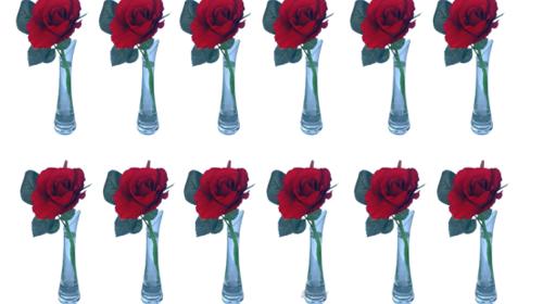 rote Rose 12er Set – Miettisch, Eventtisch, Veranstaltungstisch, Partytisch, Tischdeko
