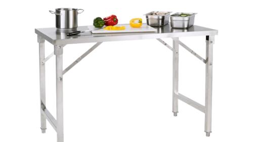 Arbeitstisch Edelstahl B 0,6m – Miettisch, Eventtisch, Veranstaltungstisch, Partytisch, Bartheke