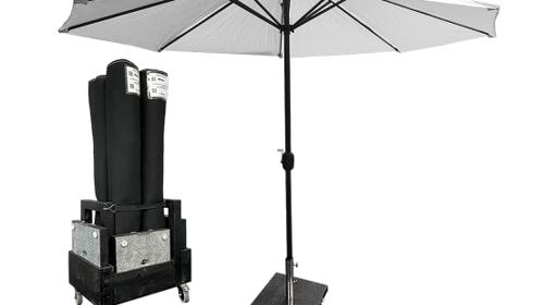 4x Sonnenschirmset  weiß – Marktschirm, Großschirm, Terrassenschirm, Schattenspender, Sonnenschirme