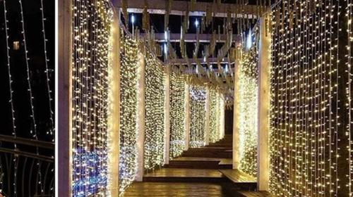 Lichtervorhang 3x3m LED