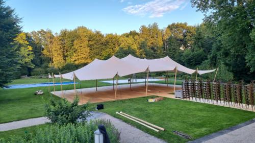 Stretchzelt 15 x 20m  (SET) mit Boden – Veranstaltungszelt, Festzelt, Eventzelt, Partyüberdachung