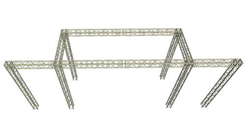 LED Wand Support mit Eventgewicht und Bannerausleger 11,20x 5,00 m