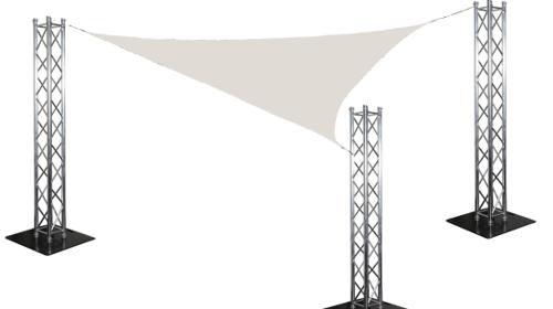 Sonnensegel SET 3x3x4,2 Meter – Marktschirm, Großschirm, Terrassenschirm, Schattenspender