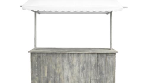 Buffet-Marktstand Weiß – Bartheke, Mobile Bar, Ausschanktheke, Eventtheke