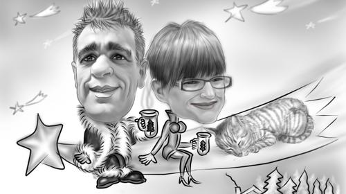 Schnellzeichner Karikaturist für Weihnachtsfeier, Messe, Schulung, Geburtstag, Shop-Event