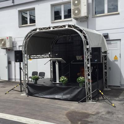 Tontechnik mieten & vermieten - Mobile Bühne und Bühnentechnik, Veranstaltungsbühne, Bühnendach “Mini Stage” 3,00 x 3,50 m in Remchingen