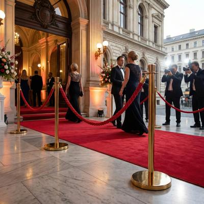 Absperrung mieten & vermieten - Personenleitsystem mieten – Absperrständer: Edelstahl (Gurt) oder Gold (VIP-Kordel) in Wuppertal