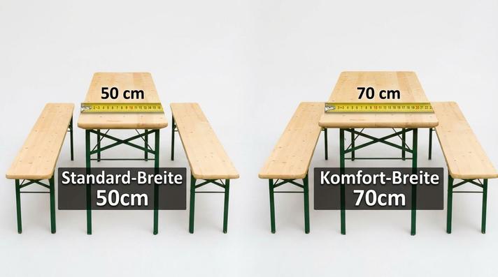 Bierzeltgarnitur mieten & vermieten - Bierzeltgarnitur mieten – Festzeltgarnitur in 50 cm oder 70 cm Breite für Events in Wuppertal