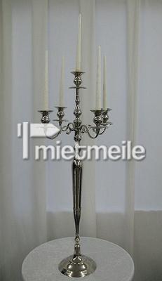 Tischdekoration mieten & vermieten - Kerzenleuchter silber 5-armig 100cm in Endingen am Kaiserstuhl