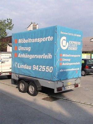 Planenanhänger mieten & vermieten - Tandem-XL-Anhänger mit Plane und Rampe in Lindau (Bodensee)