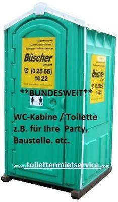 Toilettenkabine mieten & vermieten - Partytoilette, Eventklo anschlussfrei | Toilette für Karneval, Party & Co. | Toilettenvermietung in Bottrop