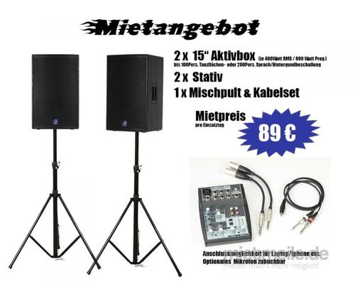 Musikanlage mieten & vermieten - Profi Musikanlage für 100 Personen für Ihr Event in Selm