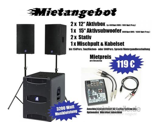 Musikanlage mieten & vermieten - Tonanlage für ca. 150 Personen , Musikanlage , PA in Selm