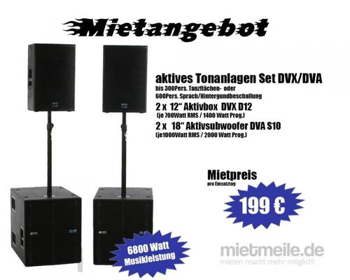 Musikanlage mieten & vermieten - PA / TonAnlage für Events mit ca. 150 bis 300 Personen - Musikanlage mieten in Selm