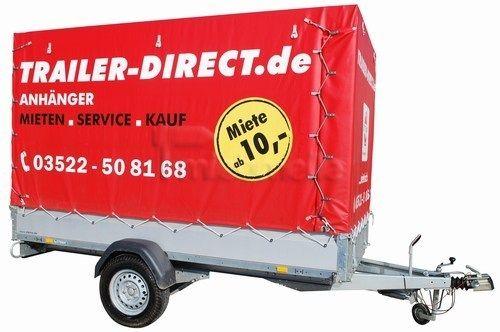 Planenanhänger mieten & vermieten - Universal Anhänger 850kg mit Hochplane Tempo 100 in Großenhain