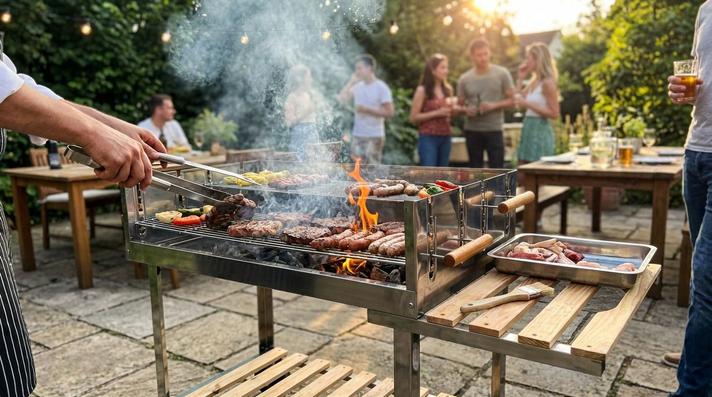 Grill & Ofen mieten & vermieten - Großer Holzkohle-Grill mieten (ca. 120 cm breit) – Perfekter Grill für Events & Partys in Wuppertal