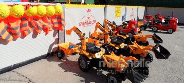 Funcars mieten & vermieten - Kart, Tretcars, Tretautos, Kinderflugzeuge Kinderbaustelle Parcours verleih, mieten in Göppingen