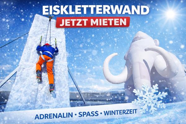 Klettergeräte mieten & vermieten - Mobile Eiskletterwand mieten in Bramsche
