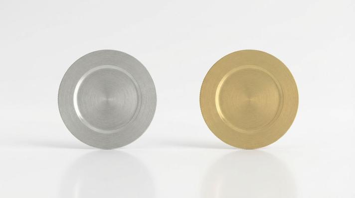 Teller & Tassen mieten & vermieten - Platzteller mieten – Gold & Silber – Dekorativer Unterteller (Kunststoff) in Wuppertal