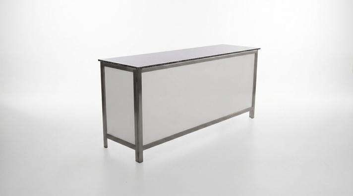 Bar Theke mieten & vermieten - Profi Klapptheke mieten (200 cm) – Mobile Naßtheke aus Edelstahl für Events in Wuppertal