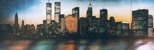 Kulissen mieten & vermieten - New York Kulisse, Kulisse, Skyline, Dekoration, New York, USA, Amerika, Stadtkulisse, Großstadt, Hochhaus in Kamp-Bornhofen