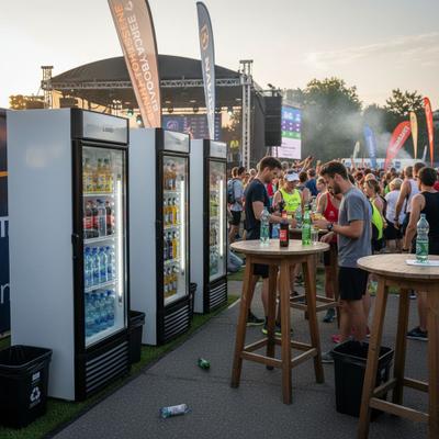 Kühlschrank mieten & vermieten - Glastür-Kühlschrank mieten (350 L) – XXL Flaschenkühlschrank mit Beleuchtung & Schloss in Wuppertal