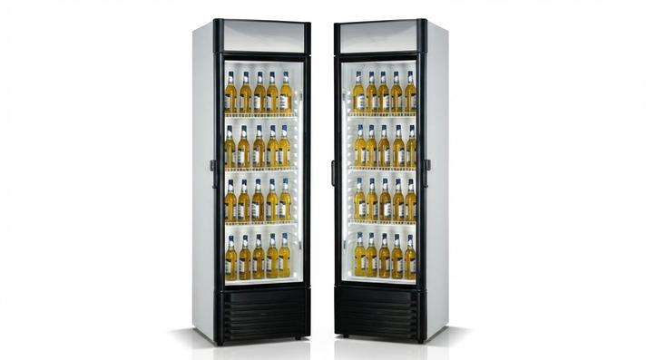 Kühlschrank mieten & vermieten - Glastür-Kühlschrank mieten (350 L) – XXL Flaschenkühlschrank mit Beleuchtung & Schloss in Wuppertal